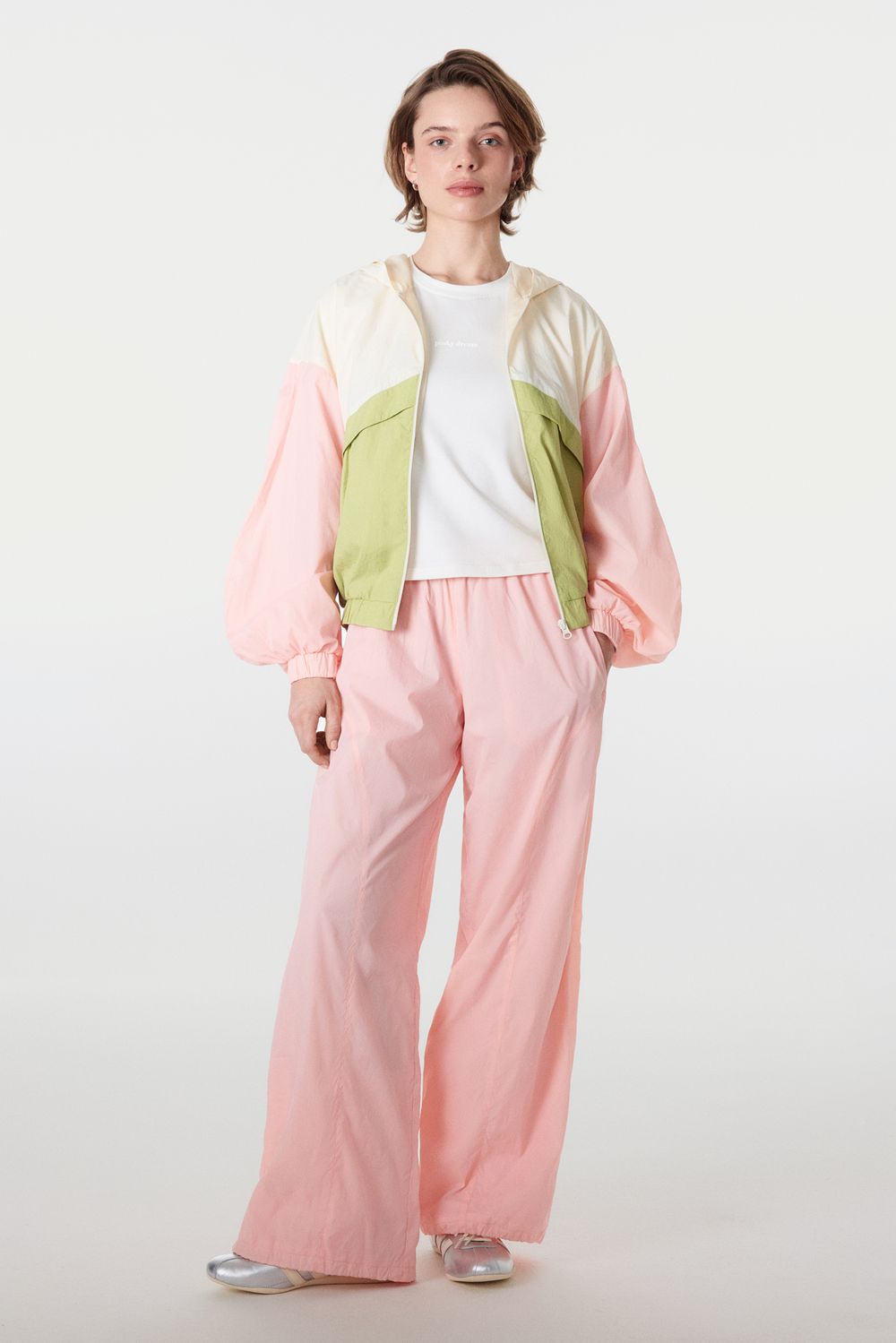 Олимпийка из нейлона "Колор блок" женская