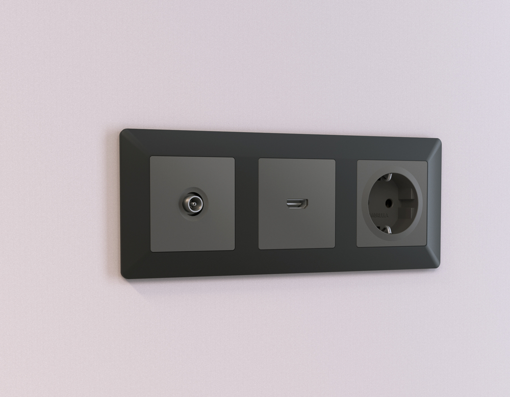 AP9140 Лицевая панель ALFA (Графит Мягкое касание) для HDMI розетки QUANT