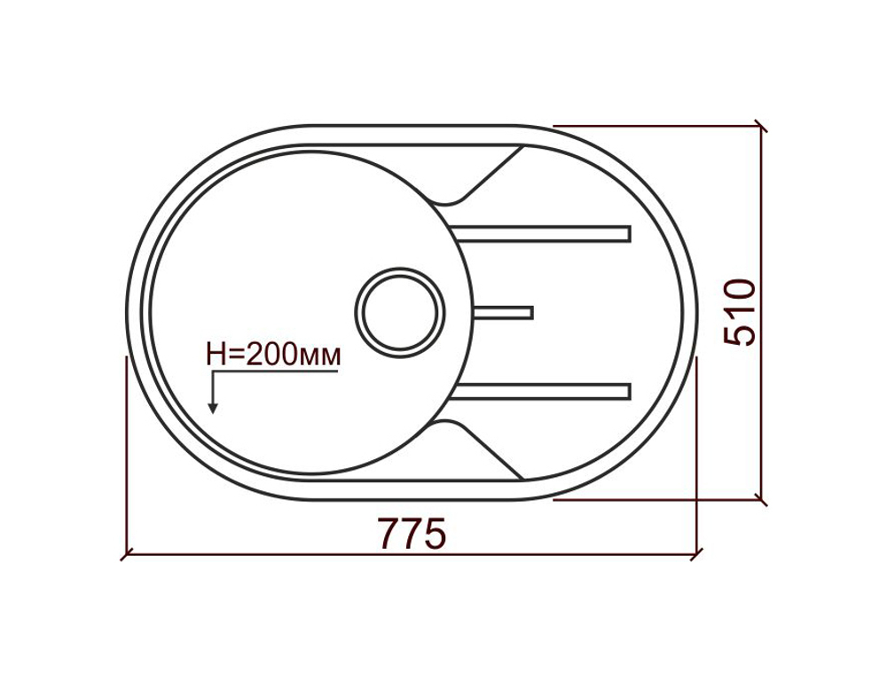 Кухонная мойка Tolero R-116 775x510мм Черный №911