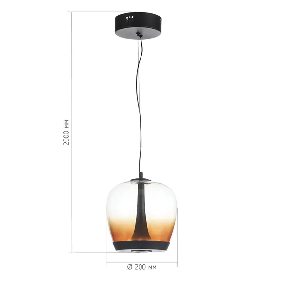 SL6014.413.01 Светильник подвесной ST-Luce Черный/Коричневый, Черный LED 1*17W 3000K RIPPLE