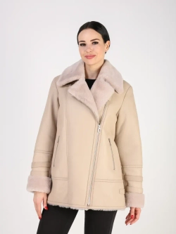 Дубленка зимняя натуральная авиатор оверсайз Турция