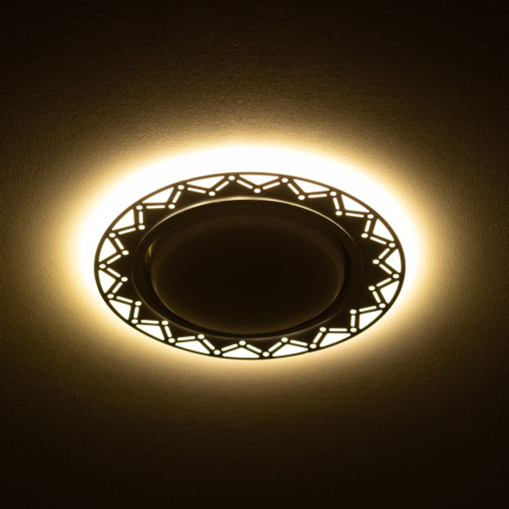 DK LD27 WH/WH Светильник ЭРА декор cо светодиодной подсветкой GX53, белый/белый