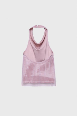 ZARA БАРХАТНЫЙ ТОП, РОЗОВЫЙ