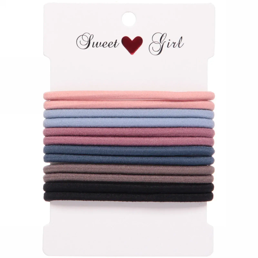 Резинки для волос 12шт на блистере «Your Style», однотонные, d-5см
