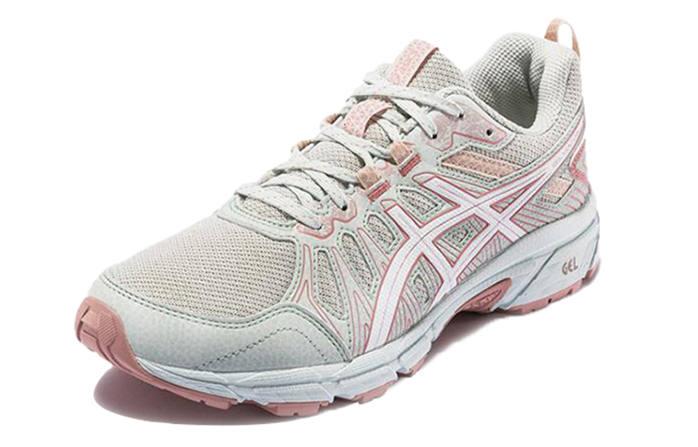 Asics Gel-Venture 7 Mx sports comfort fabric synthetic leather shock absorption, non-slip, wear-resistant, breathable, low-top cross-country running shoes women's white pink