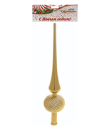 Верхушка на ёлку 25 см "Волна", Золото (Серпантин)