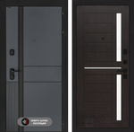 Входная дверь Лабиринт EVOLAB - 02 Венге, стекло белое