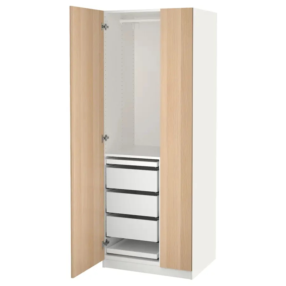 Гардероб - PAX / FORSAND IKEA/ПАКС/  ФОРСАНД ИКЕА,  201х75 см, белый/под беленый дуб