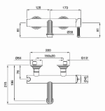 Смеситель для ванны Cezares OLIMP-VM-01-L хром