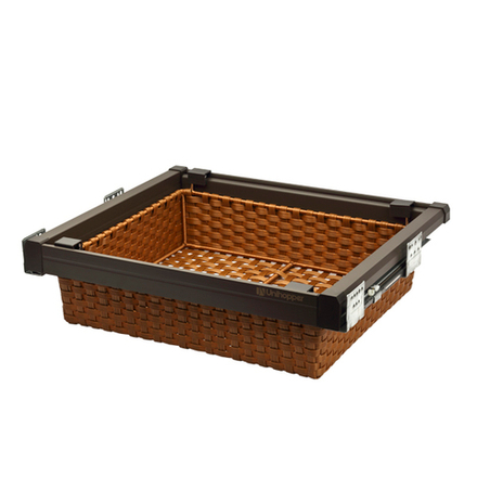 Выдвижная корзина из ПВХ "ротанг" Unihopper, Moka