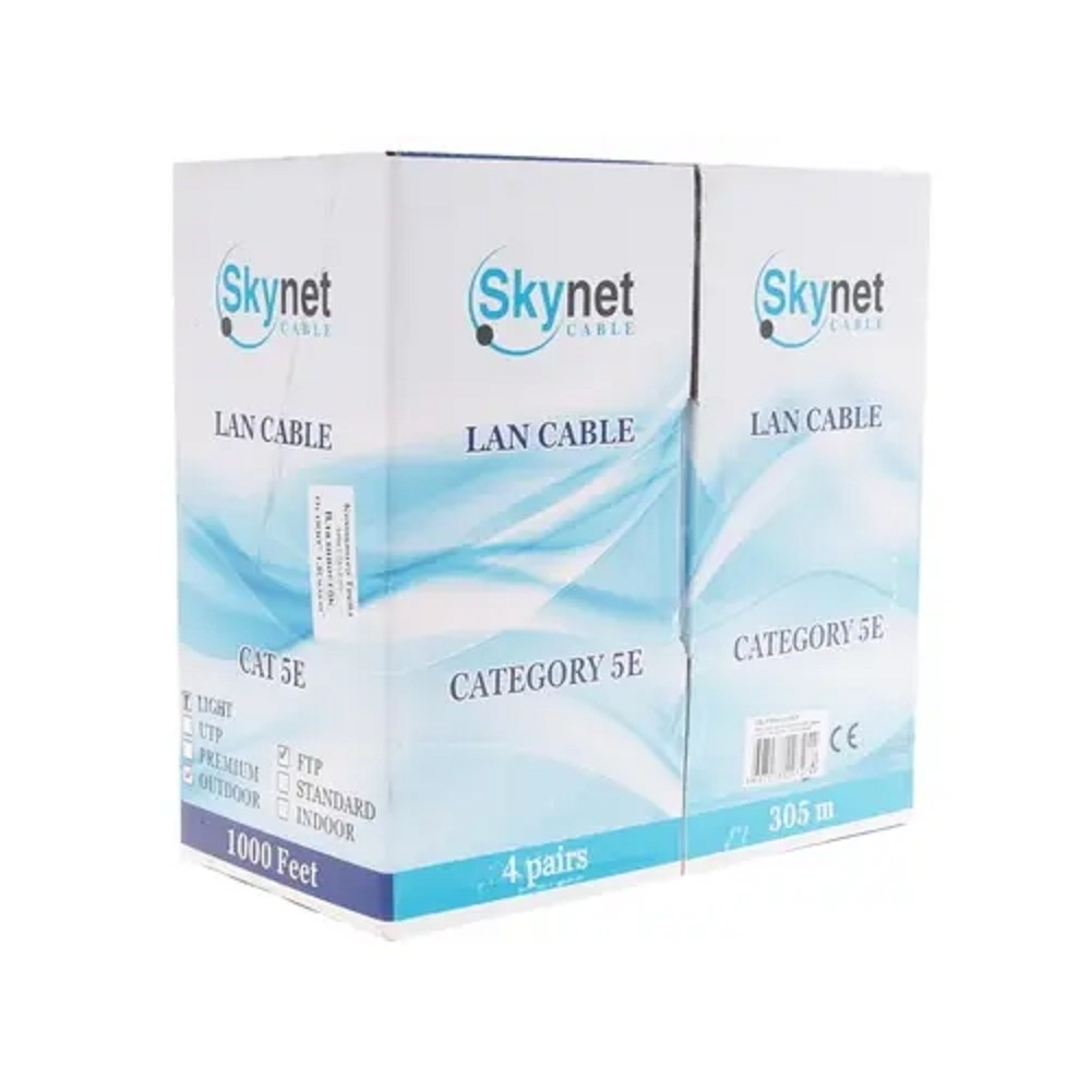 SkyNet Кабель FTP outdoor, медный, 4x2x0,46, FLUKE TEST, кат.5e, однож., 305 м, box, черный [CSL-FTP-4-CU-OUT]