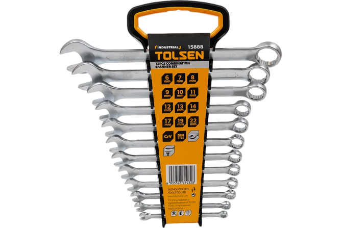 TOLSEN (TT15888) Набор комбинированных ключей, 6-22 мм, 12 предметов