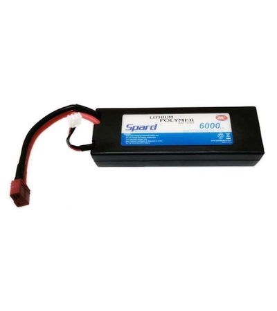 Аккумулятор Li-Po Spard 6000mAh, 7,4V, 30C, T‐plug для Remo Hobby и Himoto 1/10, 1/8