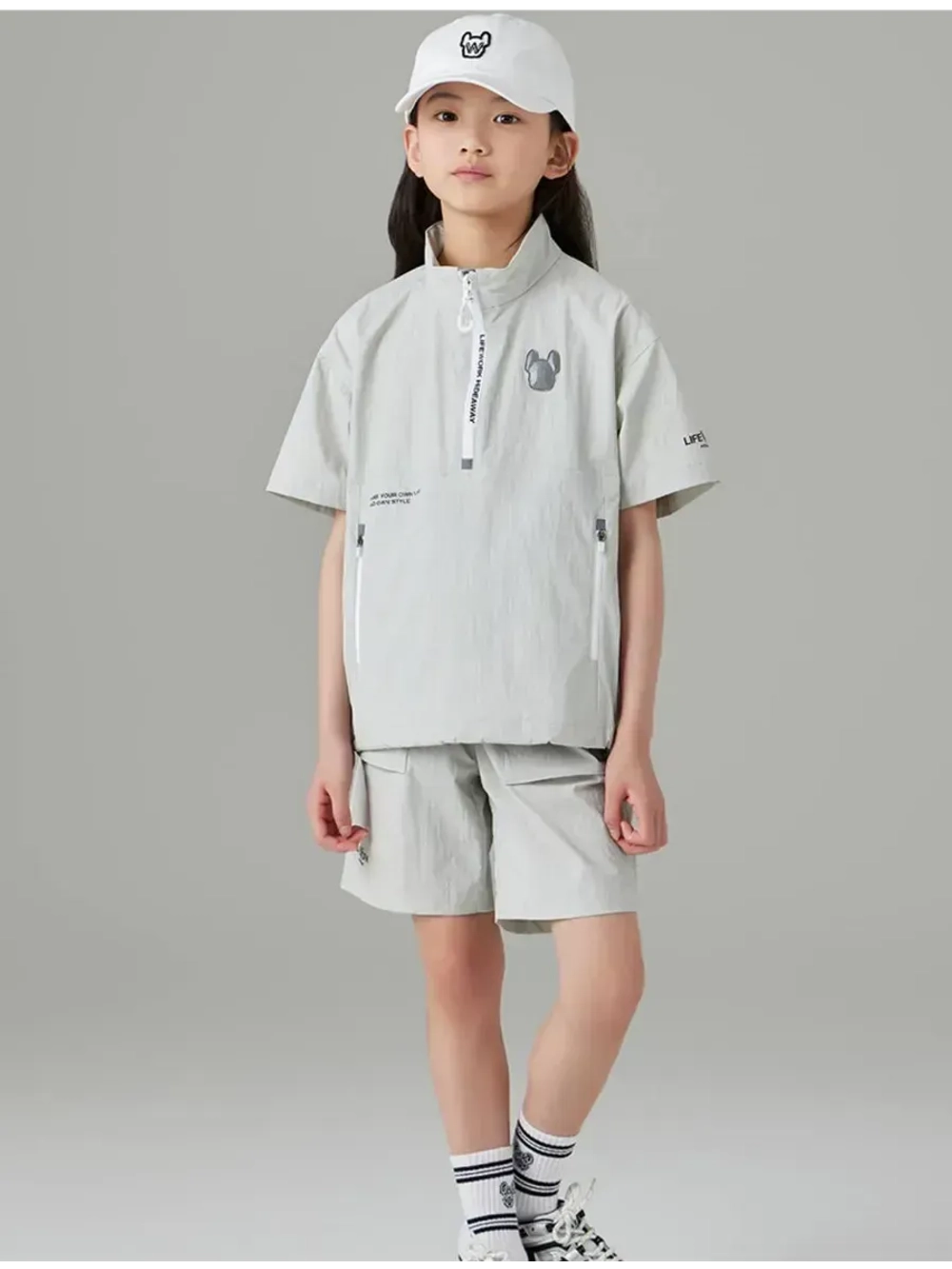 Анорак с короткими рукавами из нейлона