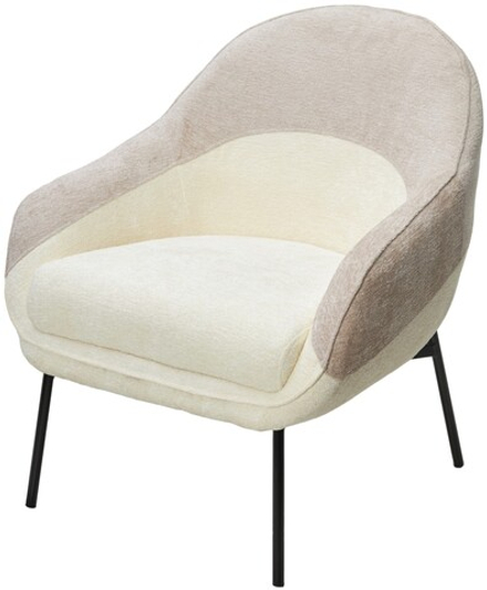 Кресло М-City DISAUR Сион (Sion) 3018-01 Белый, 3018-10 Бежевый, Шенилл, Черный каркас