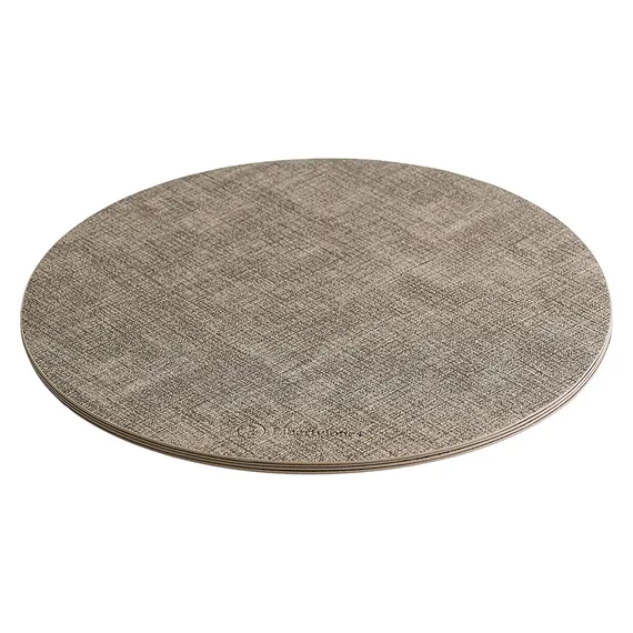 Набор из 4-х сервировочных салфеток leanera, D35 см, песочные