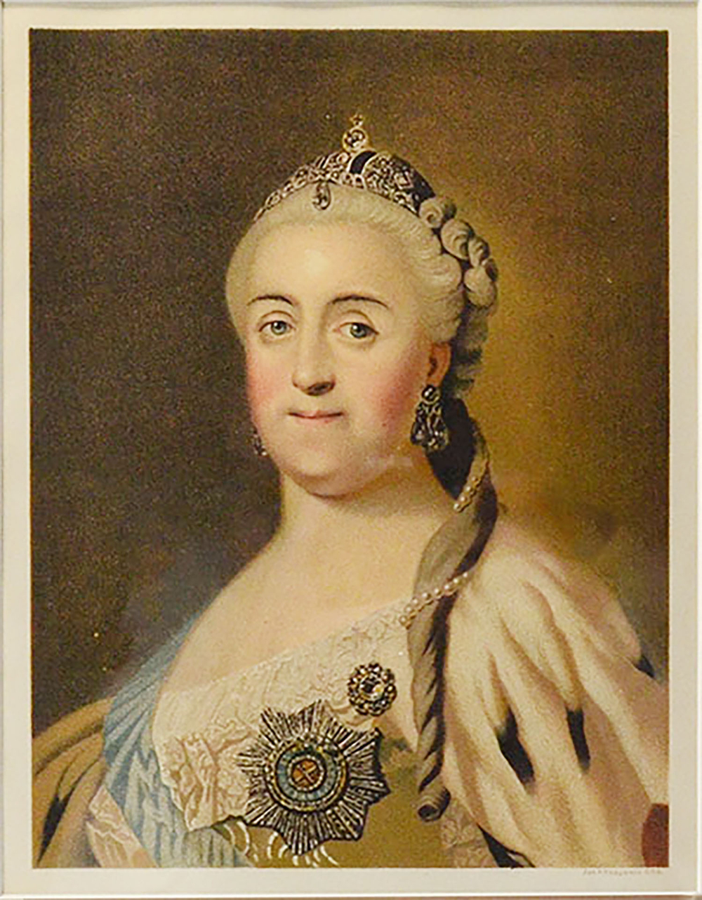 Эриксен Вигилиус. Портрет Екатерины II. Литография. СПБ. Издание литографа И. Кадушина. 19 в