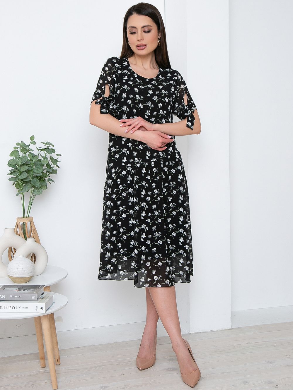 Платье Сальма(шифон,блэк) Diolche (Акция)