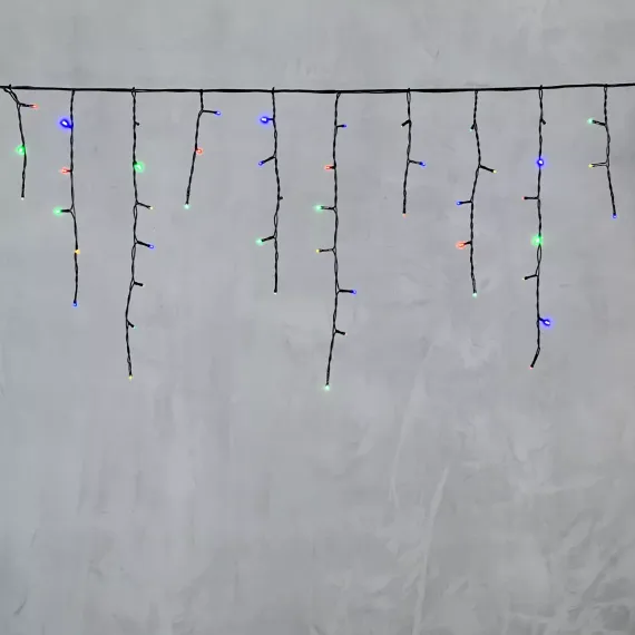 Светодиодная бахрома 3,1*0,5 м., 150 разноцветных LED ламп, 220В., черный провод ПВХ, LTC (PIL150-11-2M)