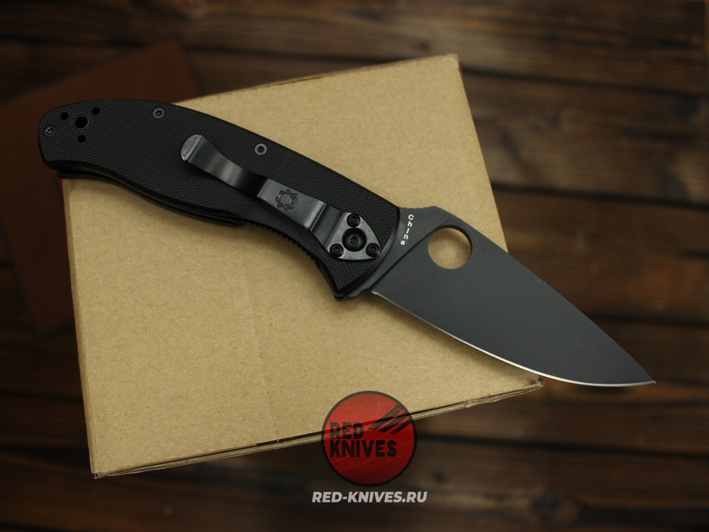 Нож Spyderco Tenacious G10 - рук. Г10, черный клинок RK-512