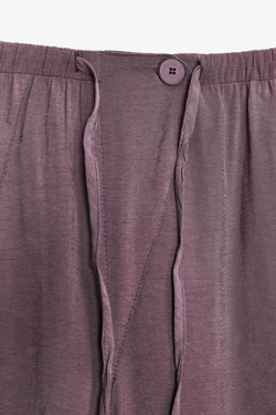 ZARA БРЮКИ КАРГО ИЗ СТРУЯЩЕЙСЯ ТКАНИ, СИРЕНЕВЫЙ