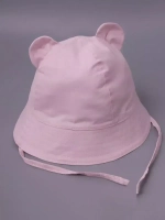 Детская розовая панама на завязках пляжная