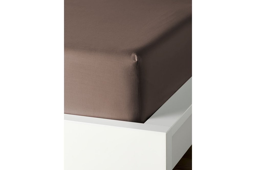 Простынь GoodNight Сатин 200х200х20 Шоколад на резинке