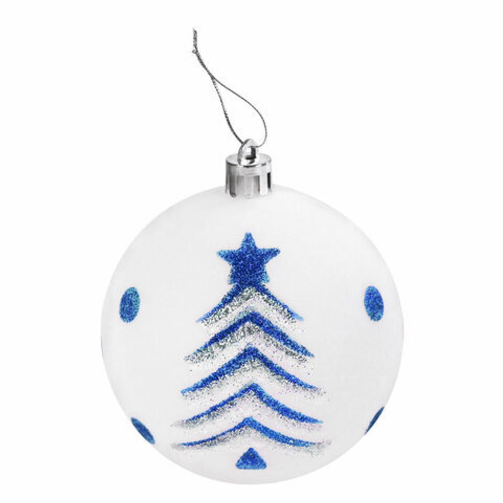 Шары ёлочные 9 шт., 8 см, "Русская Зима", пластик, цвет: синий/белый, ЗОЛОТАЯ СКАЗКА, 591987