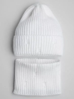 Шапка бини рваная и снуд осенние