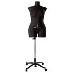 Манекен портновский Моника, размер 48, цвет черный, на подставке «Милан». Вид спереди.