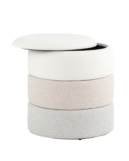 Пуф с ящиком Hive XS букле бежевый