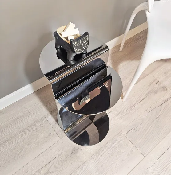 Журнальный столик 4501, полированная сталь