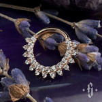 Кликер "Sunset" - Розовое золото - White CZ