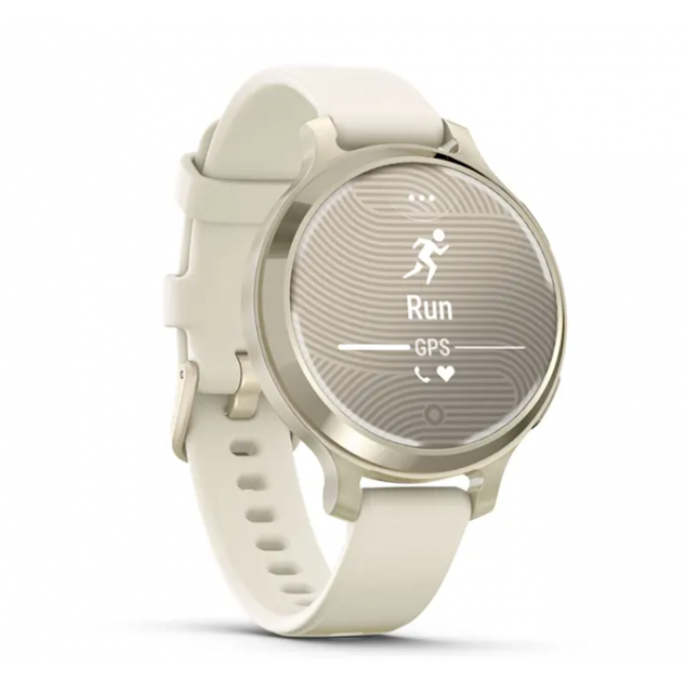 Умные часы Garmin Lily 2 Active кремово-золотые с белым силиконовым ремешком