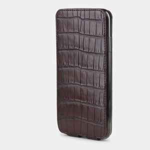 Чехол для iPhone XS Max из натуральной кожи крокодила, цвета коричневый винтаж
