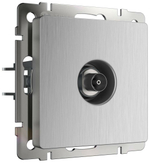 ТВ-розетка оконечная Werkel cеребряный рифленый W1183009