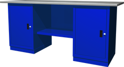 OWB2-11 Верстак с двумя тумбами, тумбы с одной дверцей, 1900х686х820 мм