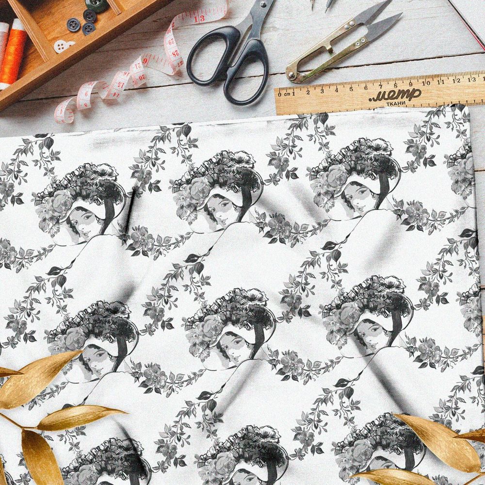 Ткань оксфорд 600 девушка в сером