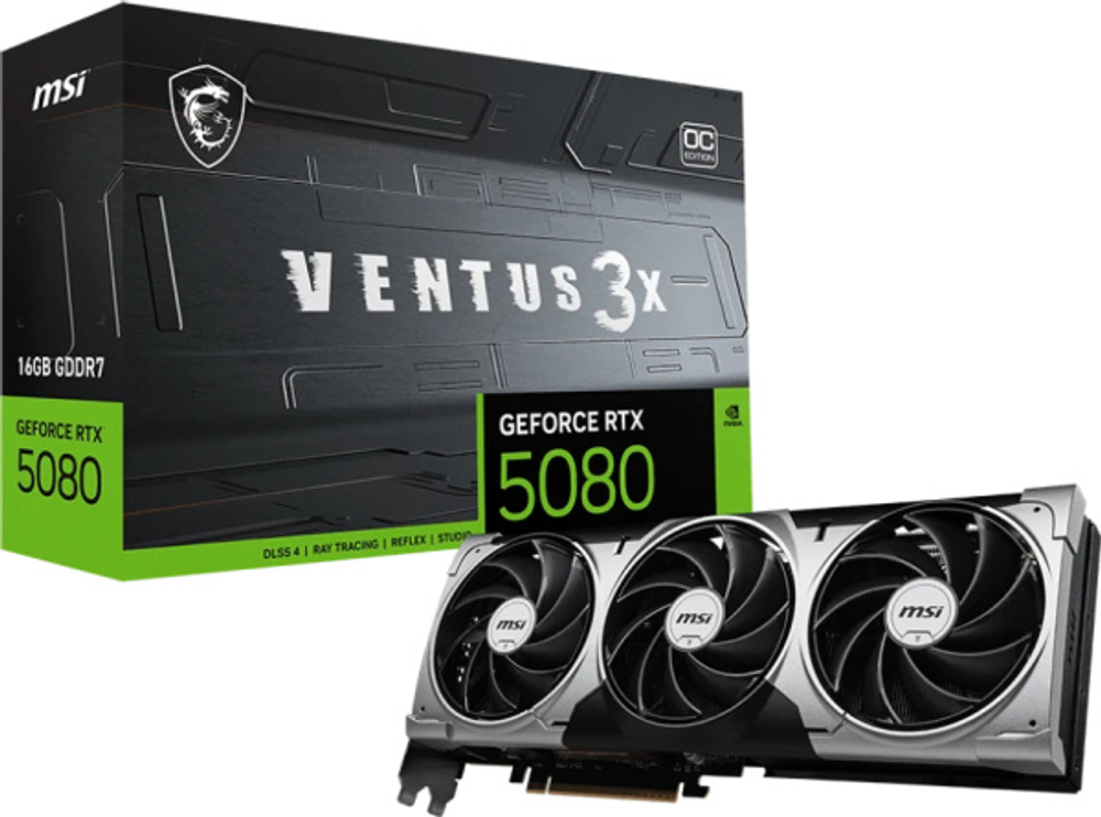 Видеокарта MSI GeForce RTX 5080 VENTUS 3X OC (RTX 5080 16G VENTUS 3X OC)