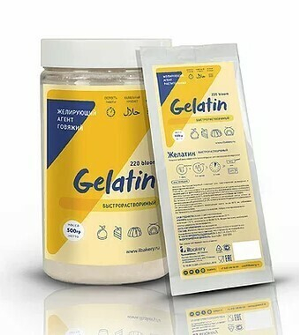 Желатин быстрорастворимый 220 блум IL-bakery, 500 г Халяль