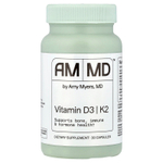 Amy Myers MD, витамины D3 и K2, 30 капсул