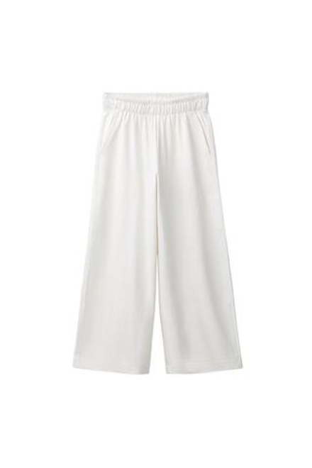 ZARA БРЮКИ WIDE LEG ИЗ ПЛОТНОГО ТРИКОТАЖА, ЭКРЮ