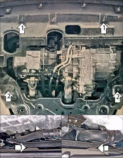 Защита картера двигателя, КПП. 2 мм, Сталь для WEY 05 2023-н.в., Motodor.73124