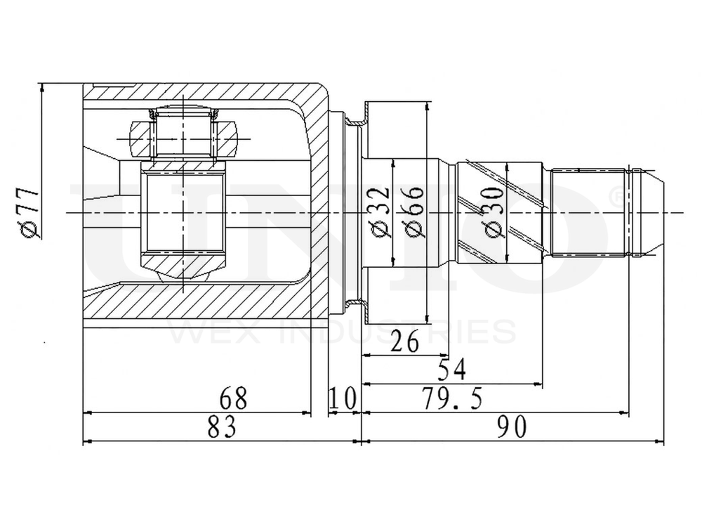 ШРУС внутренний правый UNIO CVJ-30178