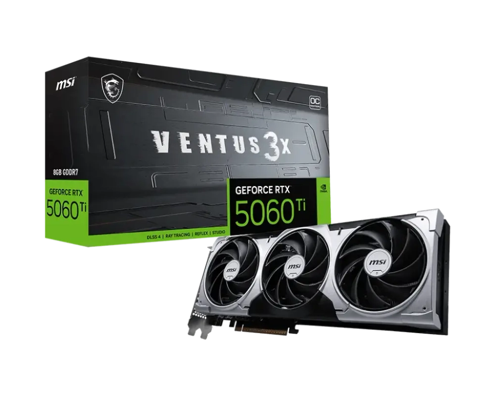 Видеокарта MSI GeForce RTX 5060 Ti 8G VENTUS 3X OC, 8Gb GDDR7 128-bit 1xHDMI 3xDP G506T-8V3C