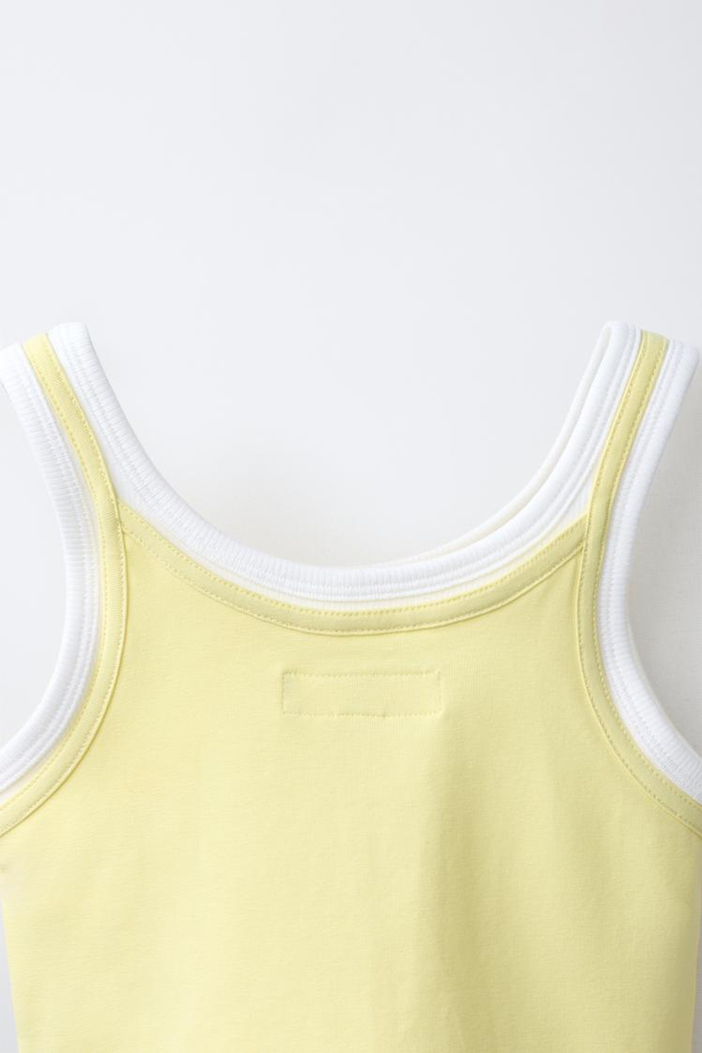 ZARA ДВУХСЛОЙНЫЙ ТОП КОНТРАСТНОГО ЦВЕТА, ЖЕЛТЫЙ