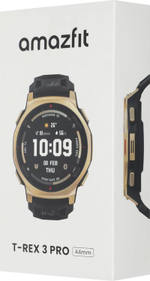 Смарт-часы AMAZFIT T-rex 3 Pro A2549,  44мм,  1.32",  черный/золотистый