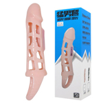 Телесная вибронасадка на пенис с подхватом Harrison - 18 см. (Цвет: телесный)