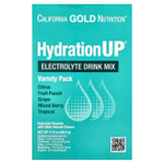 California Gold Nutrition, HydrationUP®, смесь для приготовления напитка с электролитами, с лактатом кальция, витаминами C и E, ассорти вкусов, 20 пакетиков по 4–4,8 г (0,14–0,17 унции)