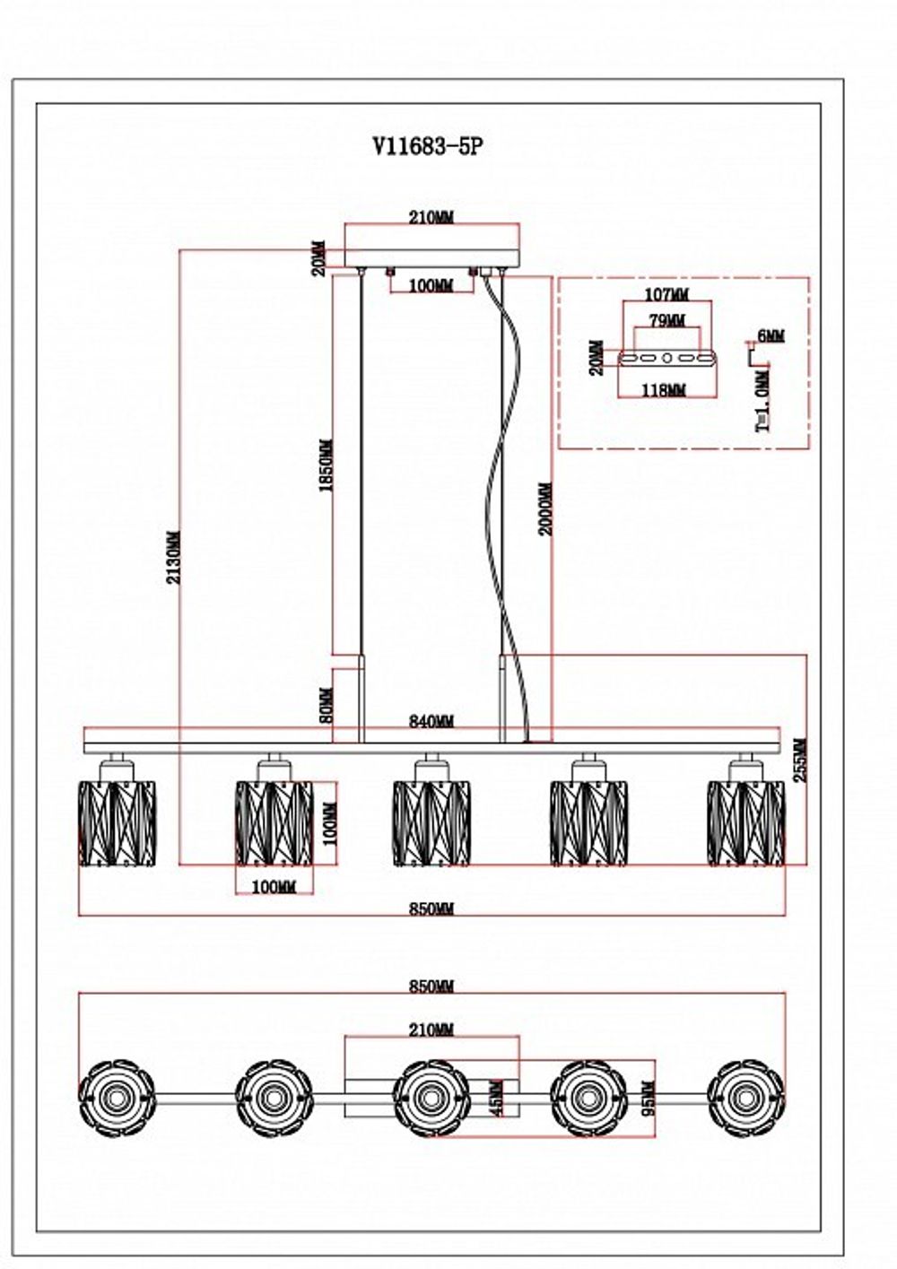 Подвесная люстра Moderli Prismique V11683-5P